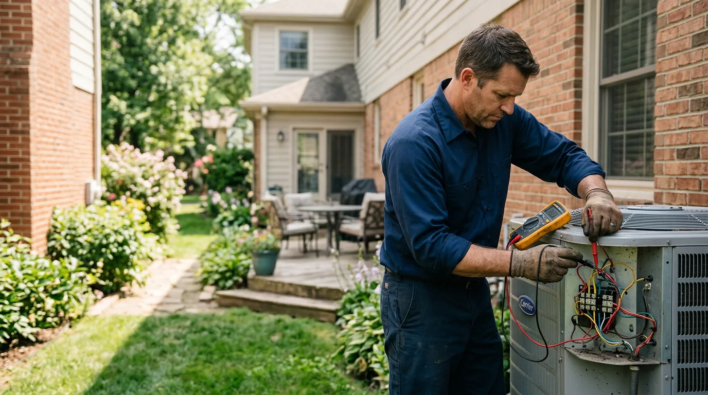 HVAC technician working near Gwynneville, IN